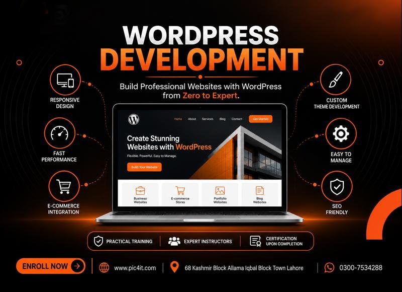 WordPress Development Course in Lahore | Elementor & WooCommerce | PiCiT