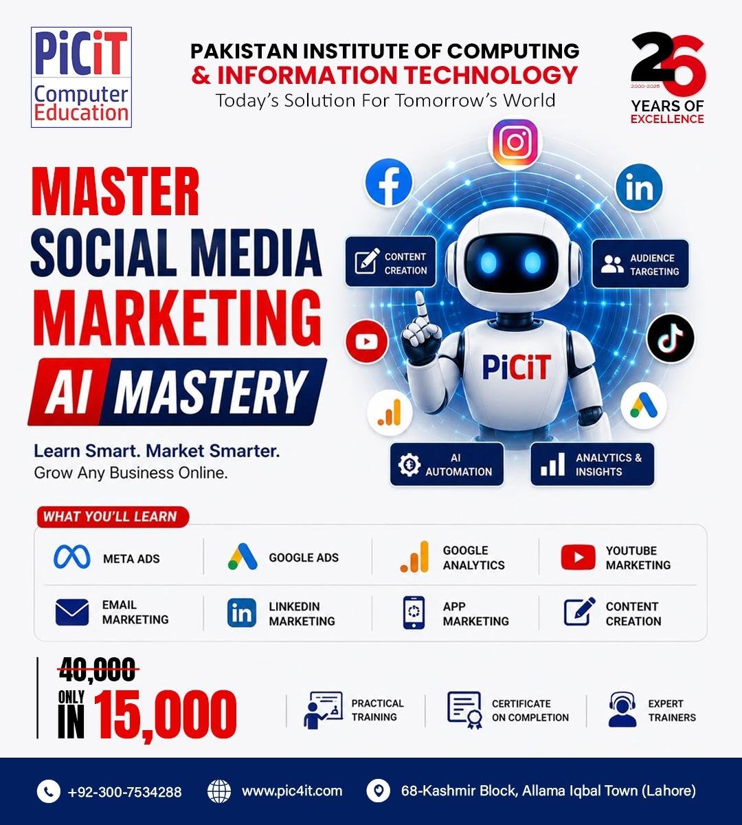 Social Media Marketing & Ads with AI Courses in Lahore | PiCiT